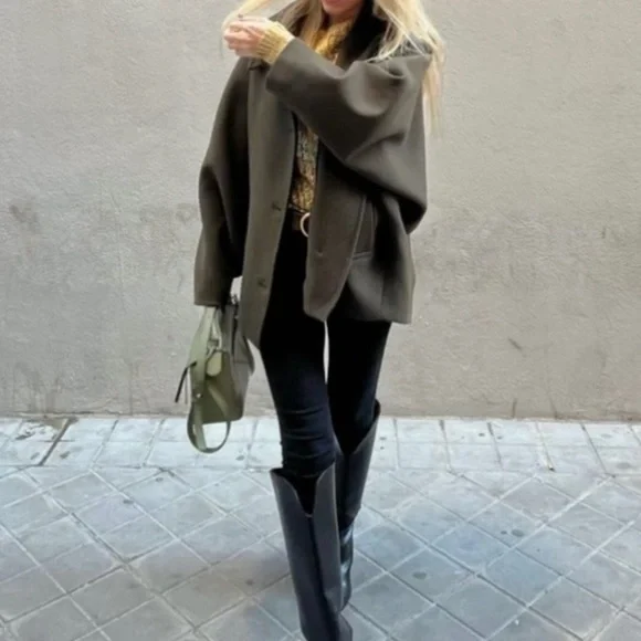 Zara Wool Blend Short Coat - Picture 10 of 16